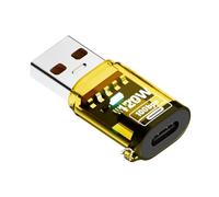 XITEA Adaptateur de coque transparente pour ordinateur portable et téléphone portable USB-A avec indicateurs lumineux femelle vers USB A mâle convertisseur