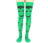 XITEA Bas de cuisse pour Halloween - Chaussettes au-dessus du genou pour femme et fille - Pour fête costumée - Long tube imprimé - Bas de Noël pour femmes et filles, Chaussettes de sang de vampire