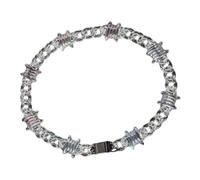 XITEA Collier ras du cou barbelé tendance fait à la main avec pendentif cadenas style punk, hip-hop, bijoux tendance pour fête, Acrylique