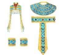 XITEA Costume égyptien de l'Égypte antique comprenant une coiffe, une ceinture, un col, des bracelets et une fête égyptienne