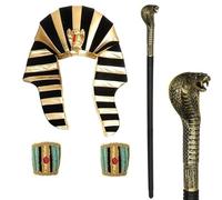 XITEA Costume égyptien de l'Égypte antique comprenant une coiffe, une ceinture, un col, des bracelets et une fête égyptienne