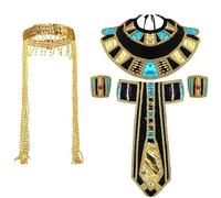 XITEA Costume égyptien de l'Égypte antique comprenant une coiffe, une ceinture, un col, des bracelets et une fête égyptienne