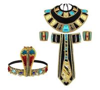 XITEA Costume égyptien de l'Égypte antique comprenant une coiffe, une ceinture, un col, des bracelets et une fête égyptienne