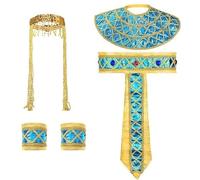XITEA Costume égyptien de l'Égypte antique comprenant une coiffe, une ceinture, un col, des bracelets et une fête égyptienne