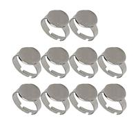 XITEA Lot de 10 bases réglables en acier inoxydable pour bijoux, composants artisanaux, 14mm, comme décrit