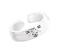 XITEA Lot de 2 bagues minimalistes sur le thème des chats et des chiens - Style dessin animé - Accessoires pour un usage quotidien