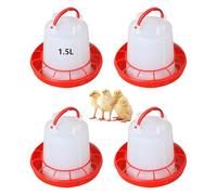 XITEA Lot De 4 Mangeoires pour Poussins avec 2 Abreuvoirs Automatiques Conception Anti-éclaboussures 4 Mangeoires pour Petits Oiseaux Cailles Canards Accessoires pour Poulaillers Mangeoire Et