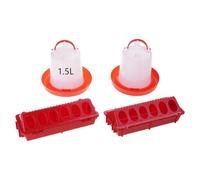 XITEA Lot De 4 Mangeoires pour Poussins avec 2 Abreuvoirs Automatiques Conception Anti-éclaboussures 4 Mangeoires pour Petits Oiseaux Cailles Canards Accessoires pour Poulaillers Mangeoire Et