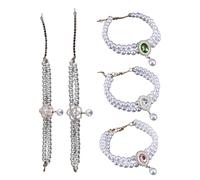 XITEA Lot de 5 jolis pendentifs en perles creuses et fleurs - Collier tendance pour princesses sur le thème de Noël - Accessoires pour animaux de compagnie, Small, Résine