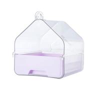 XITEA Oiseau transparent pour cage - Fournitures pour perroquets, perruches et quakers - Grand espace - Tiroir facile - Boîte de bain pour oiseaux