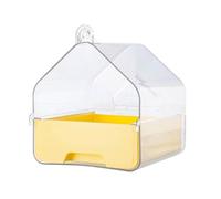 XITEA Oiseau transparent pour cage - Fournitures pour perroquets, perruches et quakers - Grand espace - Tiroir facile - Boîte de bain pour oiseaux