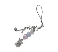 XITEA Porte-clés élégant en forme de cœur à trois tons pour téléphone portable, accessoire polyvalent pour les créateurs de tendances, as show, Alliage de résine