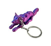 XITEA Porte-clés en forme de loup 3D pratique et robuste pour décoration de maison, bureau, décoration de voiture, Rouge/bleu, taille unique