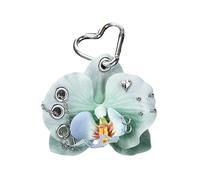 XITEA Porte-clés floral unique pour anniversaire, amateurs de voyage, artisanat robuste, polyvalent, breloque phalaenopsis multi-usage pour sac, Vert, taille unique