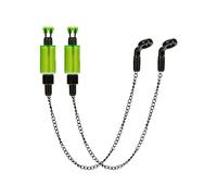 xitoio Lot de 2 bobines de pêche à la carpe, chaîne d'alarme de morsure, indicateurs de touche pour pêche à la carpe, accessoires de pêche de nuit pratiques pour débutants (vert)