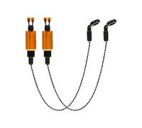 xitoio Lot de 2 bobines de pêche à la carpe, chaîne d'alarme de morsure, indicateurs de touche pour pêche à la carpe, accessoires de pêche de nuit pratiques pour débutants (orange)
