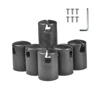 xitoio Lot de 6 capuchons pour clôture de trampoline, embouts de trampoline, compatibles avec poteaux de clôture de trampoline de 32 mm, épais et noir,
