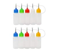 Xiton 10 Paquets PréCision Flacon Applicateur 15ML Pointe D'Aiguille Bouteille De Colle Plastique Bouteille Compte-Gouttes Bouteilles à Gouttes D'Aiguille Pour DIY Artisanat (Couleur AléAtoire)