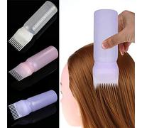 Xiton bouteille en plastique Racine peigne applicateur colorant Coloration cheveux Scalp Treament Salon Nettoyage 4 Ounce à échelle étalonnée (Violet)