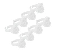 Xiuganpo 100 Pièces Anneaux de Colle D'extension de Cils Jetables Supports de Colle de Cils Efficaces éliminent L'excès de pour les Techniciens de en Matériau PP pour les en Fleurs (WHITE)