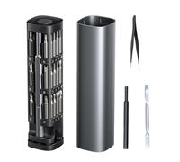 Xiuganpo 42 PCS S2 Bits de Tournevis en Acier, Tournevis Précis Magnétique Ensemble avec Grille de Rangement pour le Téléphone Portable de la Montre, Poignée en Aluminium