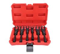 Xiuganpo 6pcs de Long Flex Head Crows Foot Line Trewing Ensemble, 3/8 Injecteur Drive Ligne de Carburant Sockets Wrench Ensemble, Crowfoot Nut Pocket Wrench 180 ° Conception de Tête