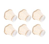 Xiuganpo Abat-jour en Tissu élégant, Lot de 6 Housses D'applique Facile à Installer pour la Décoration de la Maison, du Salon, du Bureau (métal + Abricot, 8 X 12 X 13 cm)