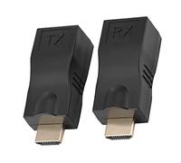 Xiuganpo Adaptateur D'extension de Câble Réseau vers RJ45 de 30 M pour Résolution 3D 1080P, HDCP1.1/1.2 Pris en Charge pour Home Cinéma, Plug and Play, Rallonge de Câble Unique