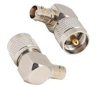 Xiuganpo Adaptateur UHF Mâle PL-259 vers BNC Femelle, Convertisseur Durable pour Applications D'antenne de Câble Coaxial, 2 Pièces pour Appareils RF