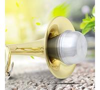 Xiuganpo Amortisseur de Sourdine de Trompette Mini Alliage D'aluminium Portable pour une qualité Sonore Améliorée pour Musicien Argent 5,2 X 2,7 Pouces, Conception Légère