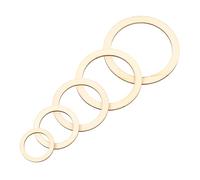 Xiuganpo Anneaux en Bois Brut contreplaqué de Peuplier Lissant la Décoration de Bricolage pour les Amateurs D'artisanat 205 Pièces 5 Tailles Anneaux de Couronne en Bois pour les Projets de