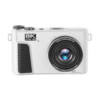 Xiuganpo Appareil Photo Numérique 8K avec écran Rabattable, Caméra de WiFi 88 MP, Zoom 18X, Carte 32 Go, 2 Piles, Bronze, Excellent Cadeau pour Garçons et Filles, écran Rabattable, Mise (White)