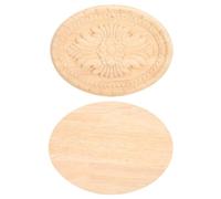 Xiuganpo Applique Ovale élégante en Bois sculpté, 20x15cm, Décoration Inachevée pour Armoires, Miroirs, Portes, Bois D'hévéa écologique