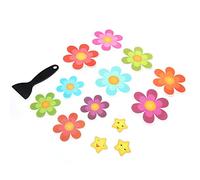 Xiuganpo Autocollant de Salle de Bain Imperméable, 13 Pièces, Belle Forme de Fleur, Antidérapant avec Grattoir pour Utilisation dans la Baignoire