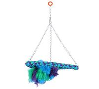 Xiuganpo Balançoire à Oiseaux pour Perroquets, Perchoir en Corde de Coton avec Cadre en Fil de Fer, Balançoire d'exercice Durable pour Le Soin du Bec, Soulagement du Stress, échelle d'escalade