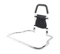 Xiuganpo Barrière de Lit pour Personnes âgées, Barrière de Lit Robuste en Acier Inoxydable avec 6 Poignées Antidérapantes et Pochette de Rangement pour la Prévention des Chutes, Personnes âgées