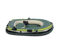 Xiuganpo Bateau à Rames Gonflable en PVC Vert pour Deux Personnes pour la Pêche, Outil de Plongée, Robuste avec Valve de Gonflage Rapide, Applicable pour Le Surf Occasionnel, Le Stockage et Le