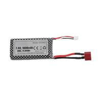 Xiuganpo Batterie RC 2S, 1600 MAh 7,4 V, Sortie de Tension Stable, Contrôle Précis de l'accélérateur, Batterie RC avec Prise T, LiPo avec Prise T, Chargeur USB pour HBX 3101A 3100A 2996A 2997A