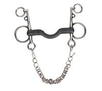 Xiuganpo Bit Bouche en Acier Inoxydable, Contrôle Efficace Chevalet Rouleau Rouleau Ovale Liaison en Cuivre Bouche Anneau Lâche Snaffle, élégant Design de Cheval Bouche, Pas de Mal aux (135 mm)