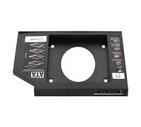 Xiuganpo Boîtier SSD 2,5" Double Démarrage Adaptateur de Baie de Disque Dur pour Ordinateur Portable avec Normes de Transfert I/II/III pour Ordinateur Portable avec DVD-ROM Noir (9,5 mm)
