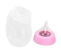 Xiuganpo Bouteille de Pépinière pour Animaux de Compagnie, Tétine Souple de 180ml, Tête Tordue Antidérapante pour Petits Animaux de Compagnie, Chiens et Chats, avec Brosse de Nettoyage (PINK)
