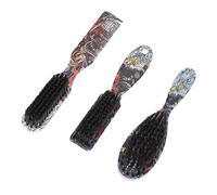 Xiuganpo Brosse à Peigne à Barbe 2 en 1 Poils Renforcés pour Hommes, Outil de Coiffure Portable pour Barbier, Plastique, Cheveux en Nylon, 3 Pièces