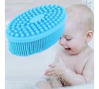 Xiuganpo Brosse Sensorielle en Silicone pour Enfants pour le Développement Psychologique, Brosse de Massage en Silicone Souple pour le Massage du Cuir Chevelu, Bain pour Enfants Rouge Rose (BLUE)