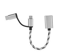 Xiuganpo Câblage de Transfert OTG de Type C 2 en 1, Connecteur USB Haute Vitesse pour Téléphone Portable et Tablette USB3.0, 2 Pièces pour Les Voyageurs (Gray)