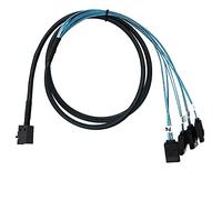 Xiuganpo Câble Adaptateur Mini SAS HD 12 Go SFF-8643 vers 4 Durable pour Accessoires Réseau, Cuivre tissé 1 M/1, M