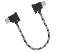 Xiuganpo Câble de Données à Angle Droit de Type C vers Type C pour Air 2/Mini 2, Câble à Transfert Rapide en Nylon tressé de 15 Cm avec Texture Gris Noir pour Télécommande de Drone, Petit Design