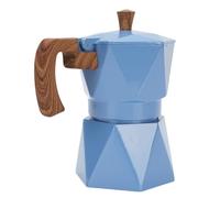 Xiuganpo Cafetière Italienne 2 Tasses en Aluminium Durable avec Double Cuisinière, Grande Poignée Résistante à la Chaleur pour Préparer du café Cubain Authentique à la Maison (BLUE)