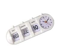 Xiuganpo Calendrier de Saut Réveil Forme Unique Décoration D'intérieur pour Chambre à Coucher Bureau - Multifonction élégant en Plastique - Affichage Précis de L'heure - Idée Cadeau (White)