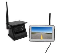 Xiuganpo Caméra de Recul Grand Angle de 150 Degrés avec Nocturne Claire pour Camion Remorque, Caméra de Recul sans Fil à énergie Solaire avec écran de 5 Pouces