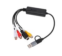 Xiuganpo Carte de Vidéo AV S, Périphérique de -vidéo USB 2.0 de Type C, Convertit Le Magnétoscope VHS Hi8 en DVD Numérique, Carte de - avec Enregistrement de Prévisualisation en